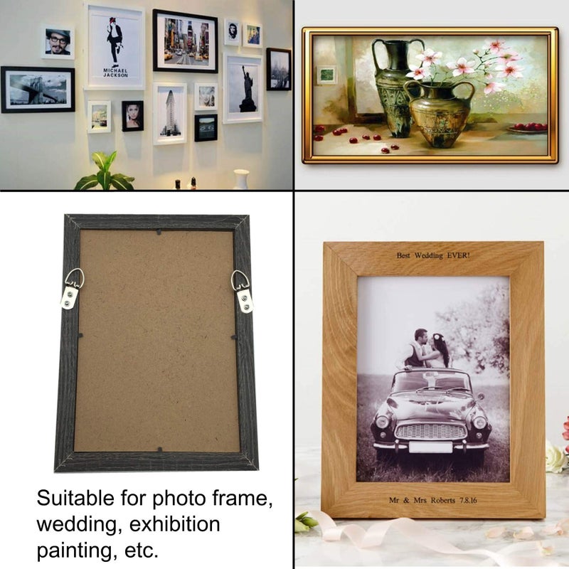 EesTeck 40 Pack D-Ring Steel Picture Hangers Heavy Duty with Screws Picture Frames Double Holes Clasp Picture Hang Solutions - Image 5